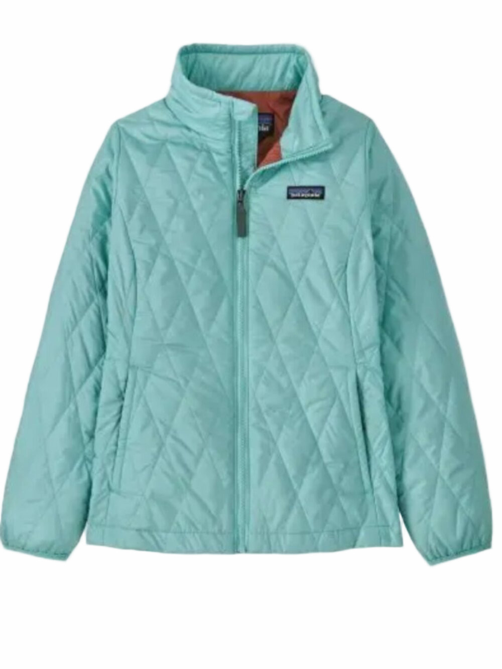 Patagonia Girls Nano Puff Jacket Size XL (14) Teal Diamond Quilt Lightweight